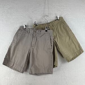 Polo Ralph Lauren Classic Fit 9" Shorts Mens 29 Lot of 2 Gray Tan Preppy